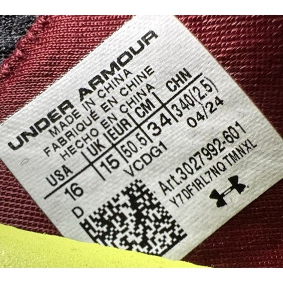 Under Armour Spotlight Clone 4 MC White Red Maroon Football Cleats Size 16 New - Picture 8 of 10
